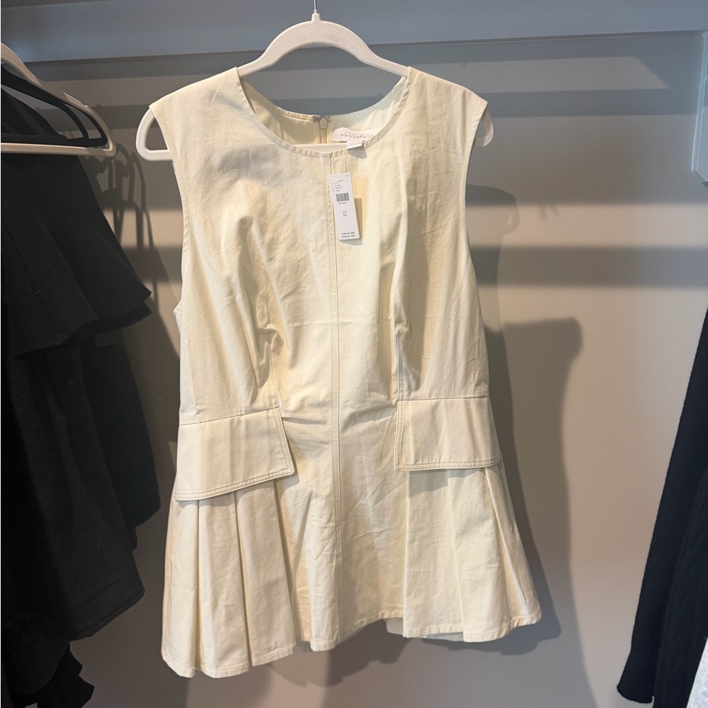 Anthropologie Mare Cream Sleeveless Peplum Top — XL — NWT